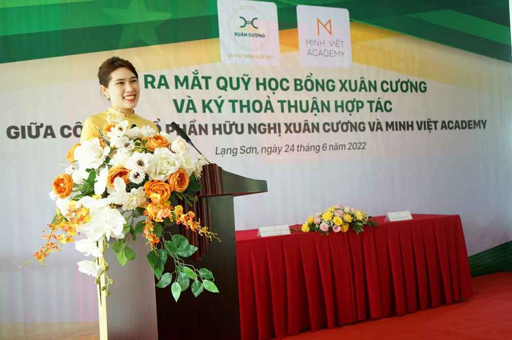 Bà Nguyễn Thị My Hương – Trưởng ban điều hành Quỹ học bổng Xuân Cương